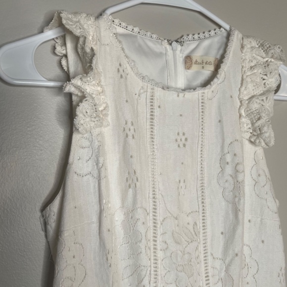 White Altar’d State lace flutter sleeve dress Small floral business bride - Picture 2 of 4
